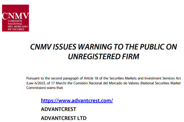 AdvantCrest CNMV