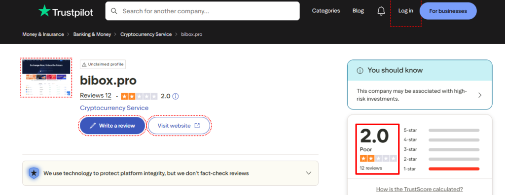 Bibox trustpilot