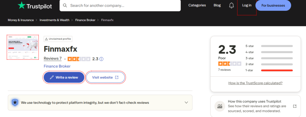FinmaxFX Trustpilot