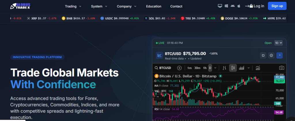 Globus Trade X Website