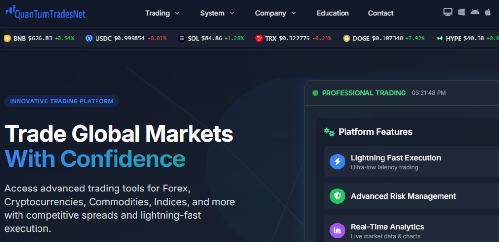 QuantumTradesNet platform
