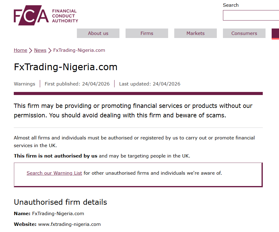 FxPro Nigeria FCA
