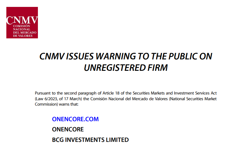 Onencore CNMV