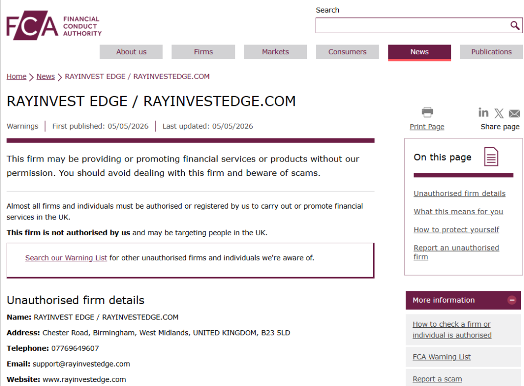 RAYINVEST-EDGE-FCA-warning