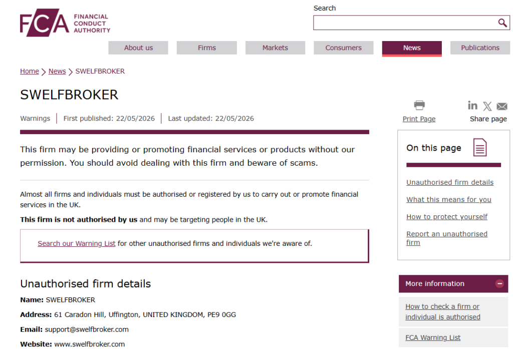 SWELFBROKER-FCA-warning