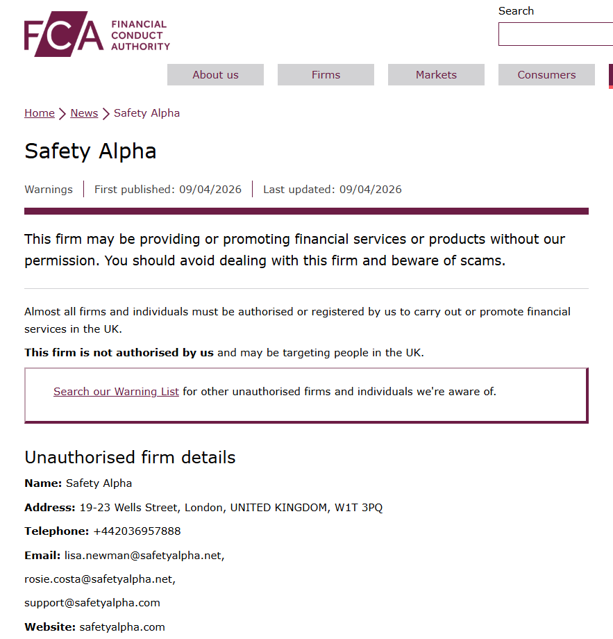 Safety Alpha FCA
