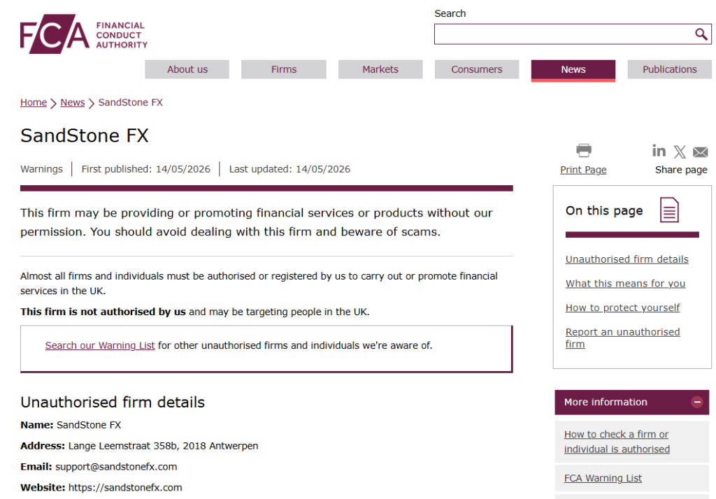 SandStone-FX-FCA-warning