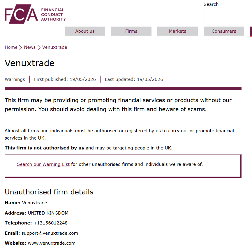 VenuxTrade FCA